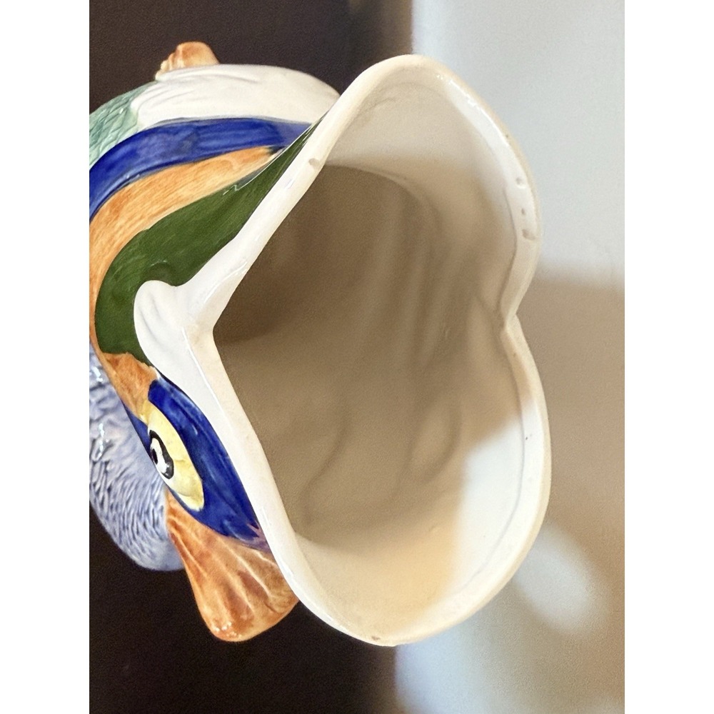 VINTAGE LEGO Japan CERAMIC MULTI-COLOR GLUGGLE JUG Fish Pot Estate - Picture 3 of 14